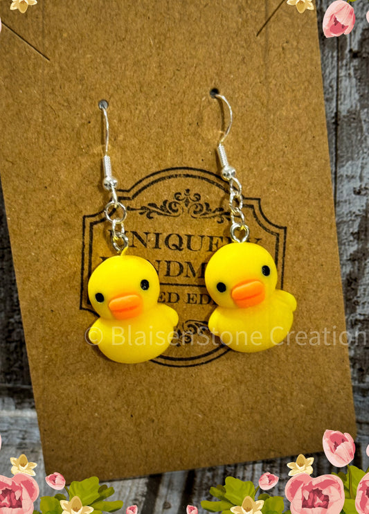 Kawaii Chicklet Earrings, Adorable, Chick Dangle Earrings